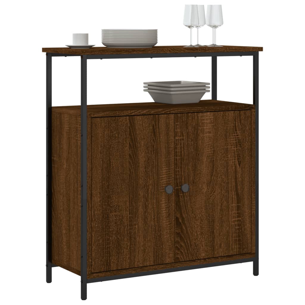vidaXL Dressoir 70x30x80 cm bewerkt hout bruin eikenkleur