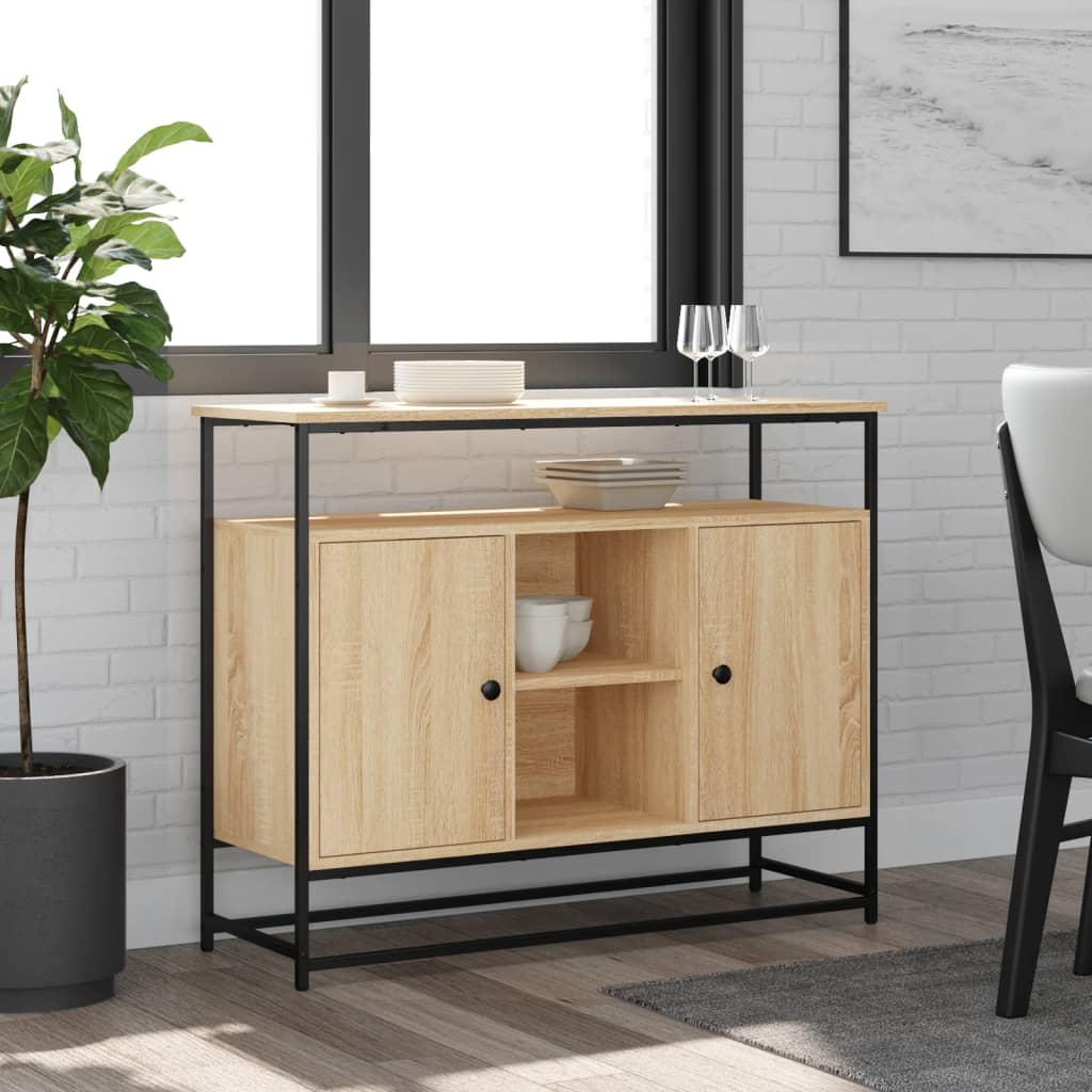 vidaXL Sideboard Sonoma-Eiche 100x35x80 cm Holzwerkstoff