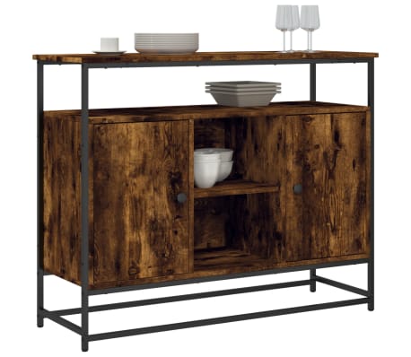 vidaXL Sideboard Smoked Oak 100x35x80 cm Engineered Wood