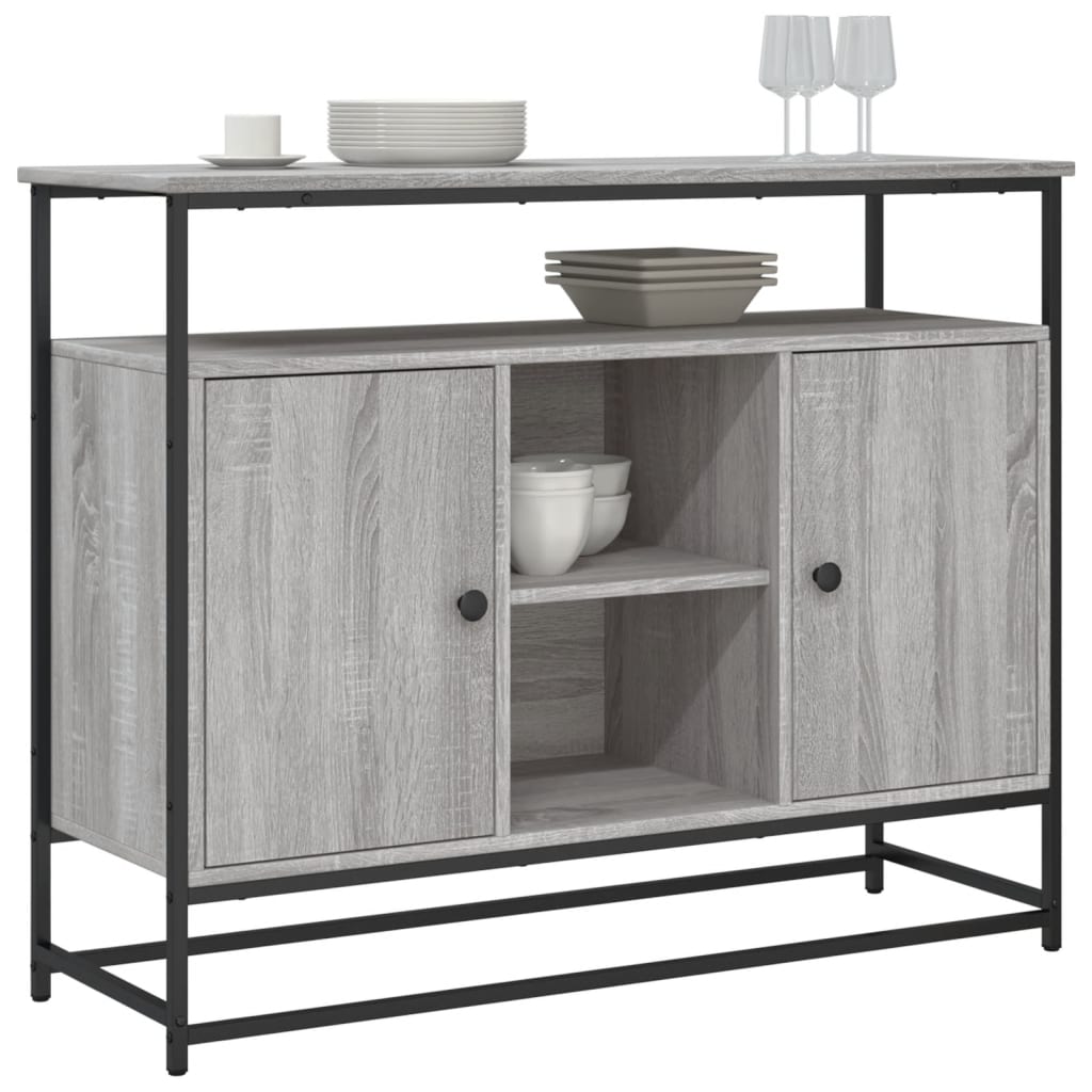 vidaXL Dressoir 100x35x80 cm bewerkt hout grijs sonoma afbeelding