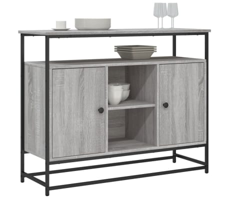 vidaXL Servantă, gri sonoma, 100x35x80 cm, lemn compozit