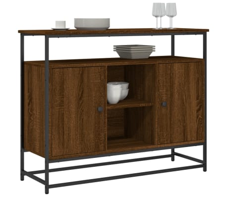 vidaXL Dressoir 100x35x80 cm bewerkt hout bruin eikenkleur