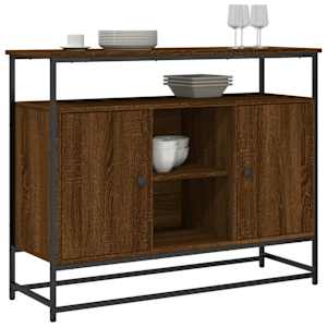 vidaXL Dressoir 100x35x80 cm bewerkt hout bruin eikenkleur