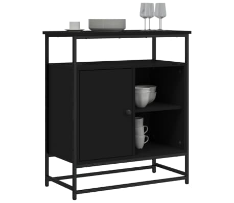 vidaXL Dressoir 69x35x80 cm bewerkt hout zwart