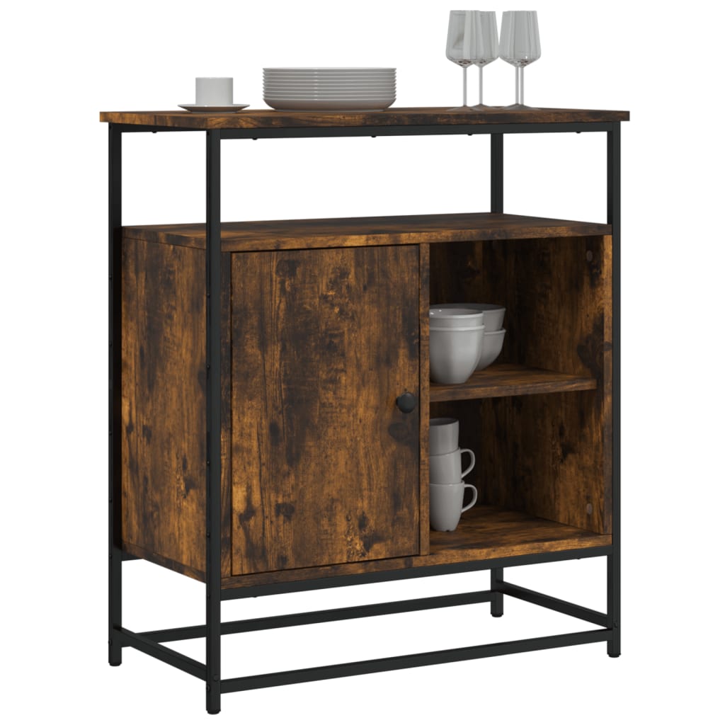 vidaXL Dressoir 69x35x80 cm bewerkt hout gerookt eikenkleurig afbeelding