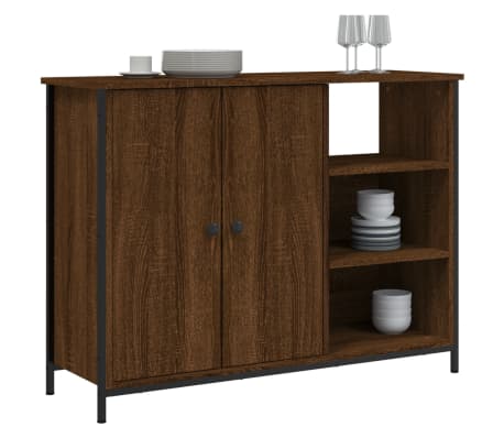 vidaXL Сайдборд, Кафяв дъб, 100x33x75 см, инженерно дърво