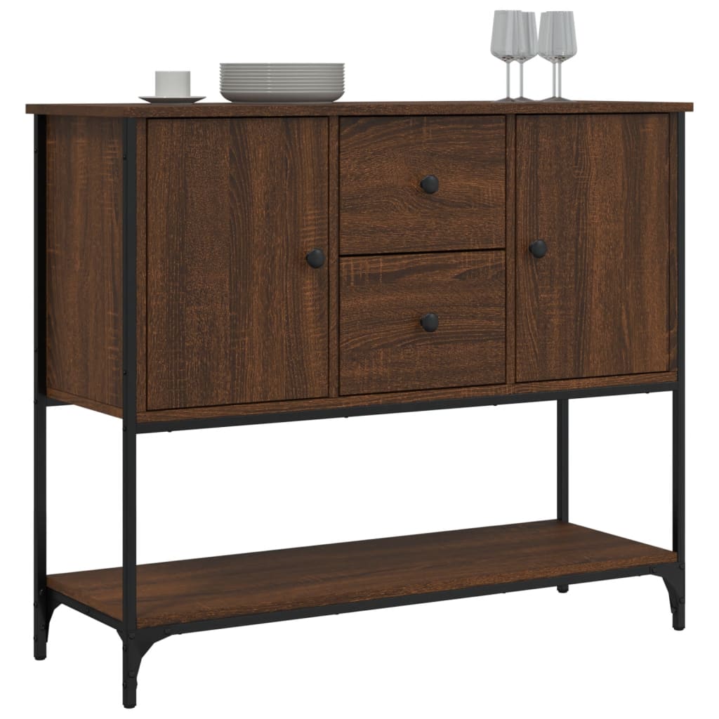 vidaXL Dressoir 100x36x85 cm bewerkt hout bruin eikenkleur afbeelding