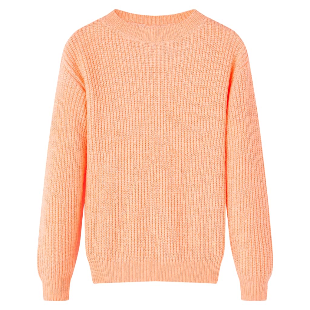 Pull-over tricoté pour enfants orange vif 140