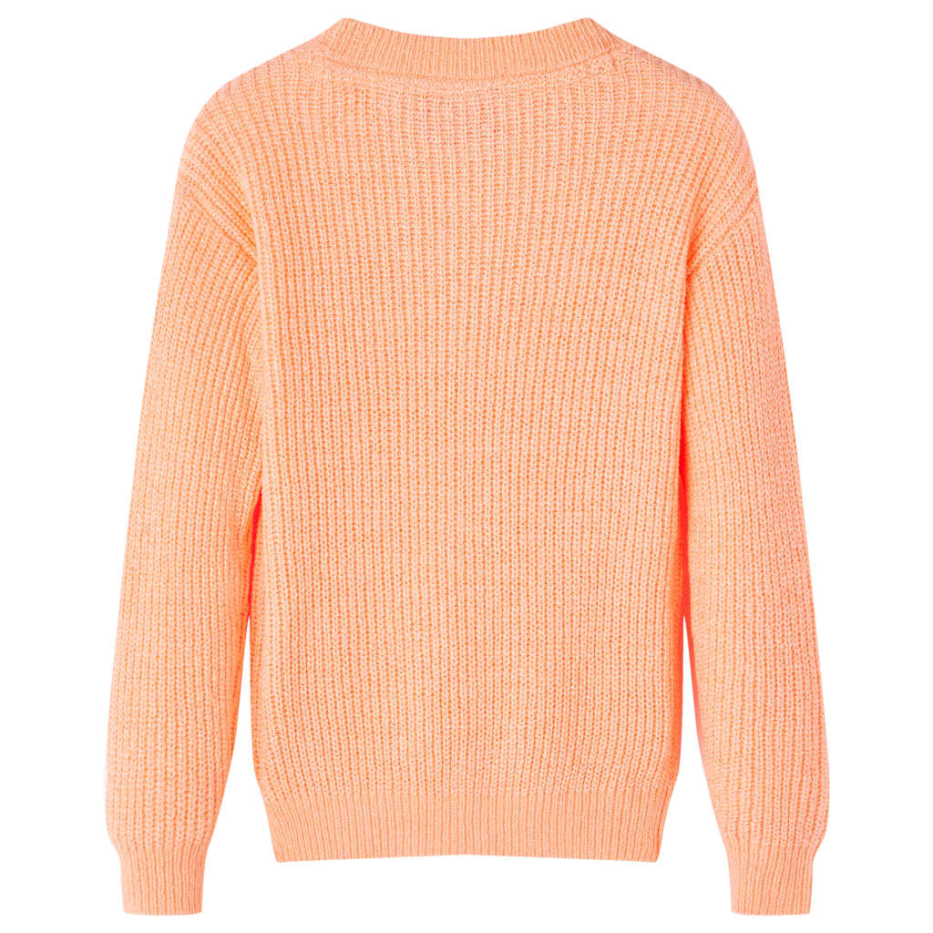 Pulover pentru copii tricotat, portocaliu strălucitor, 140