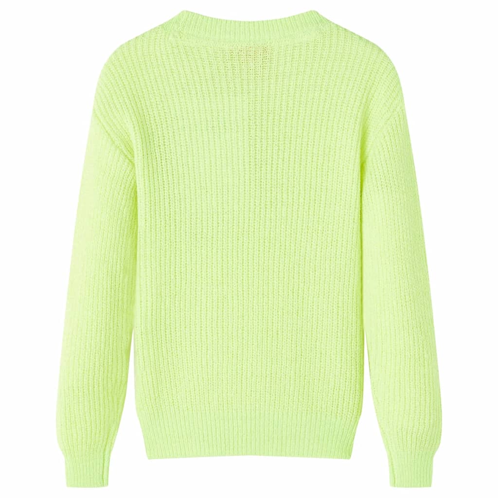 Pulover pentru copii tricotat, galben neon, 116
