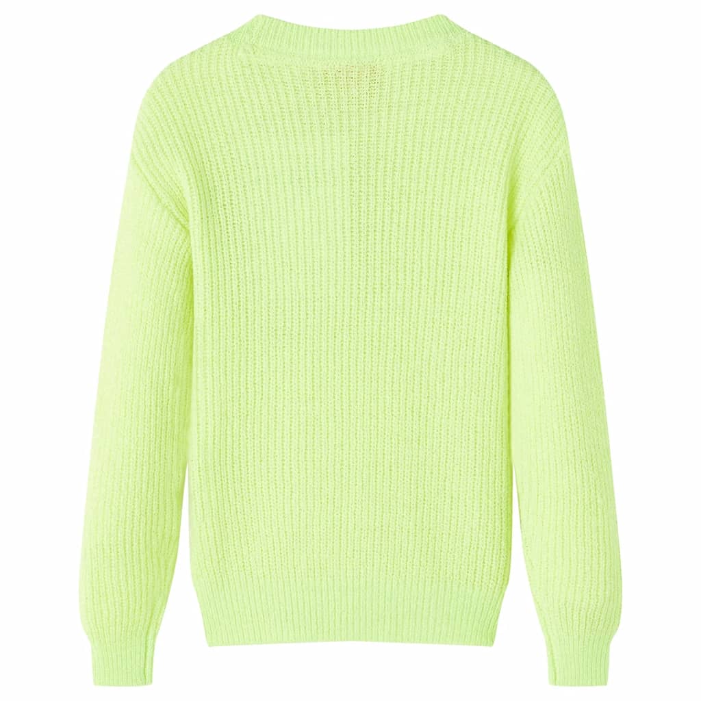 vidaXL Kindertrui gebreid 116 neongeel afbeelding