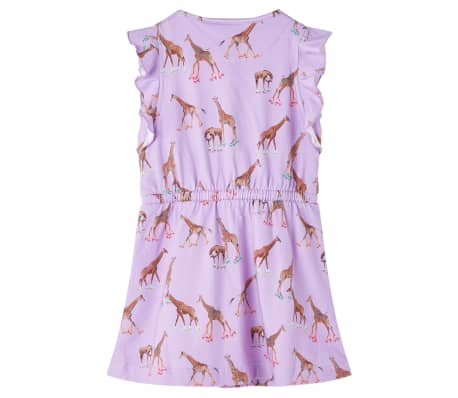 Kids' Dress with Ruffle Sleeves and Drawstring Lila 92