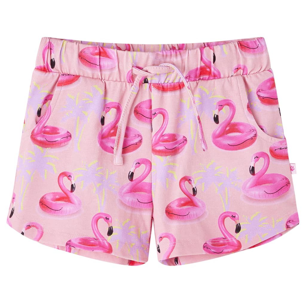 Shorts til børn str. 92 med snore flamingo-badedyr lyserød