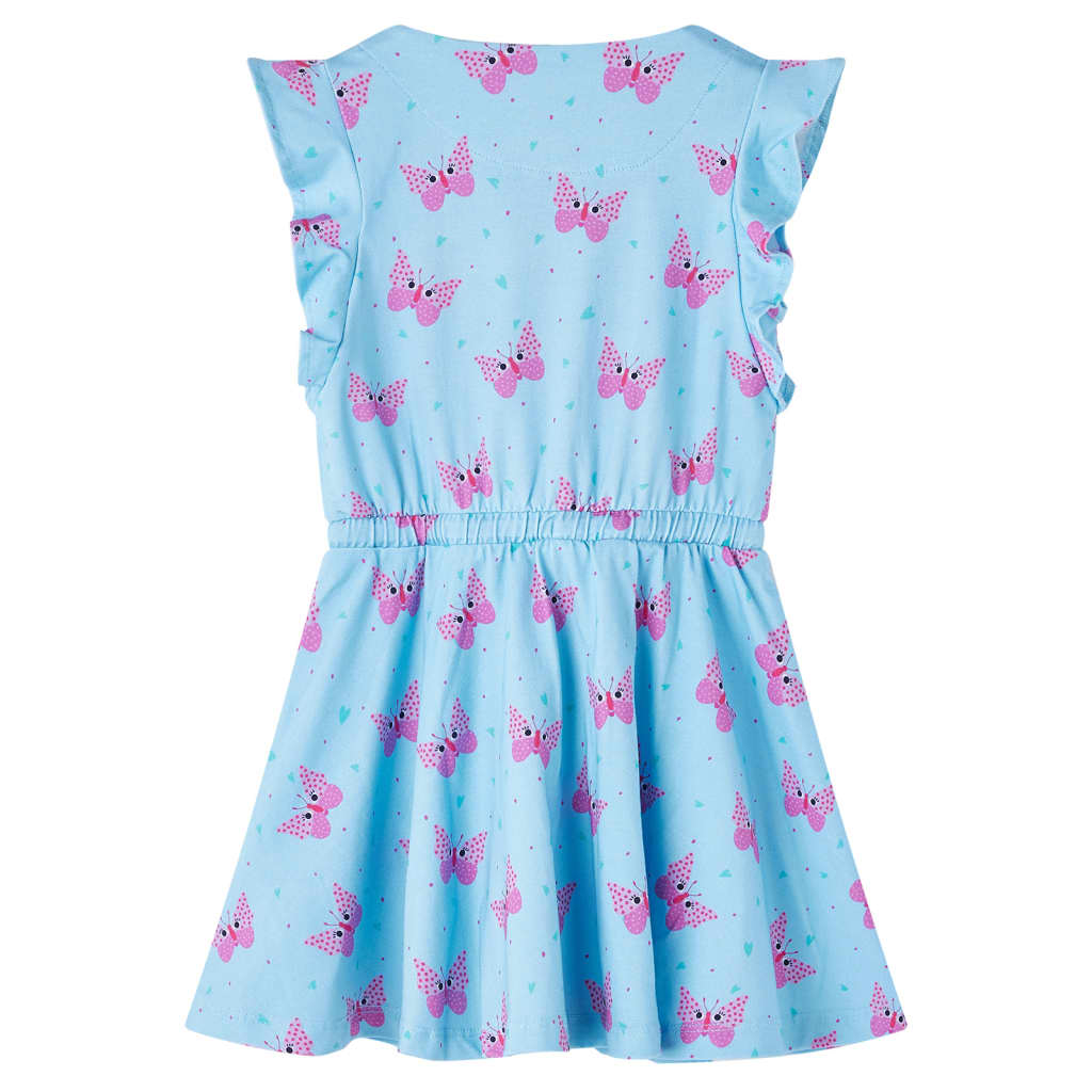 vidaXL Kinderjurk met knopen zonder mouwen 92 blauw afbeelding