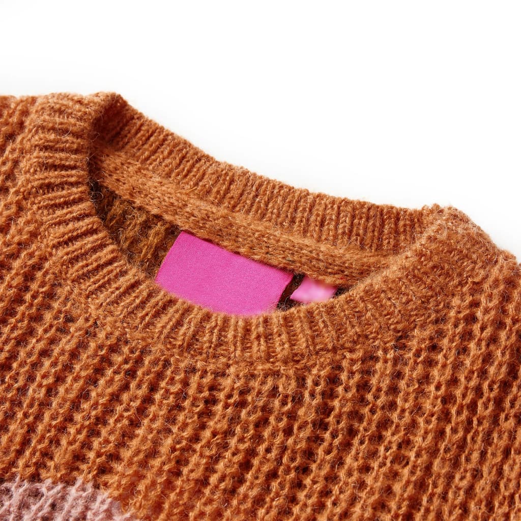Thumbnail - vidaXL Kinderpullover Gestrickt Cognac 92