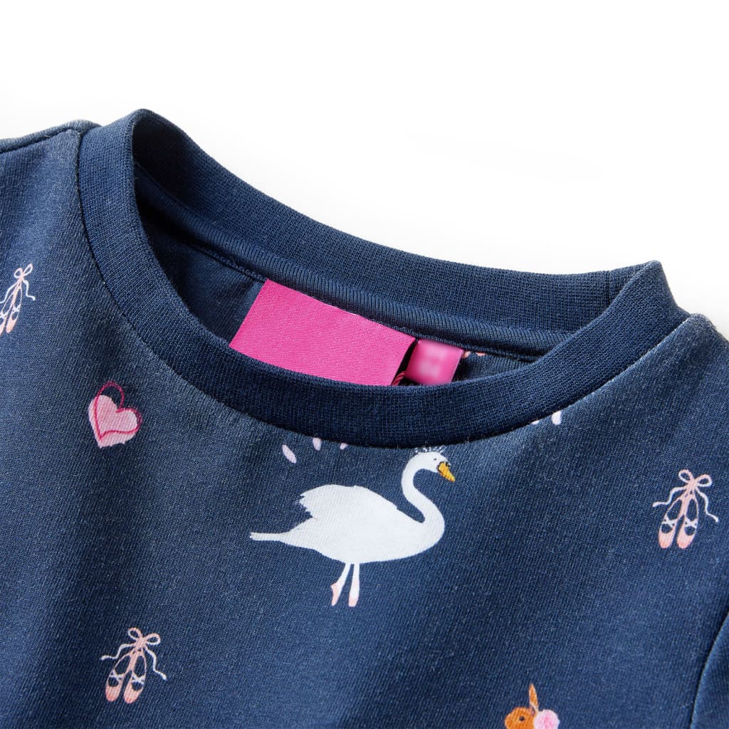 Thumbnail - vidaXL Kinderkleid mit Langen Ärmeln Marineblau 128
