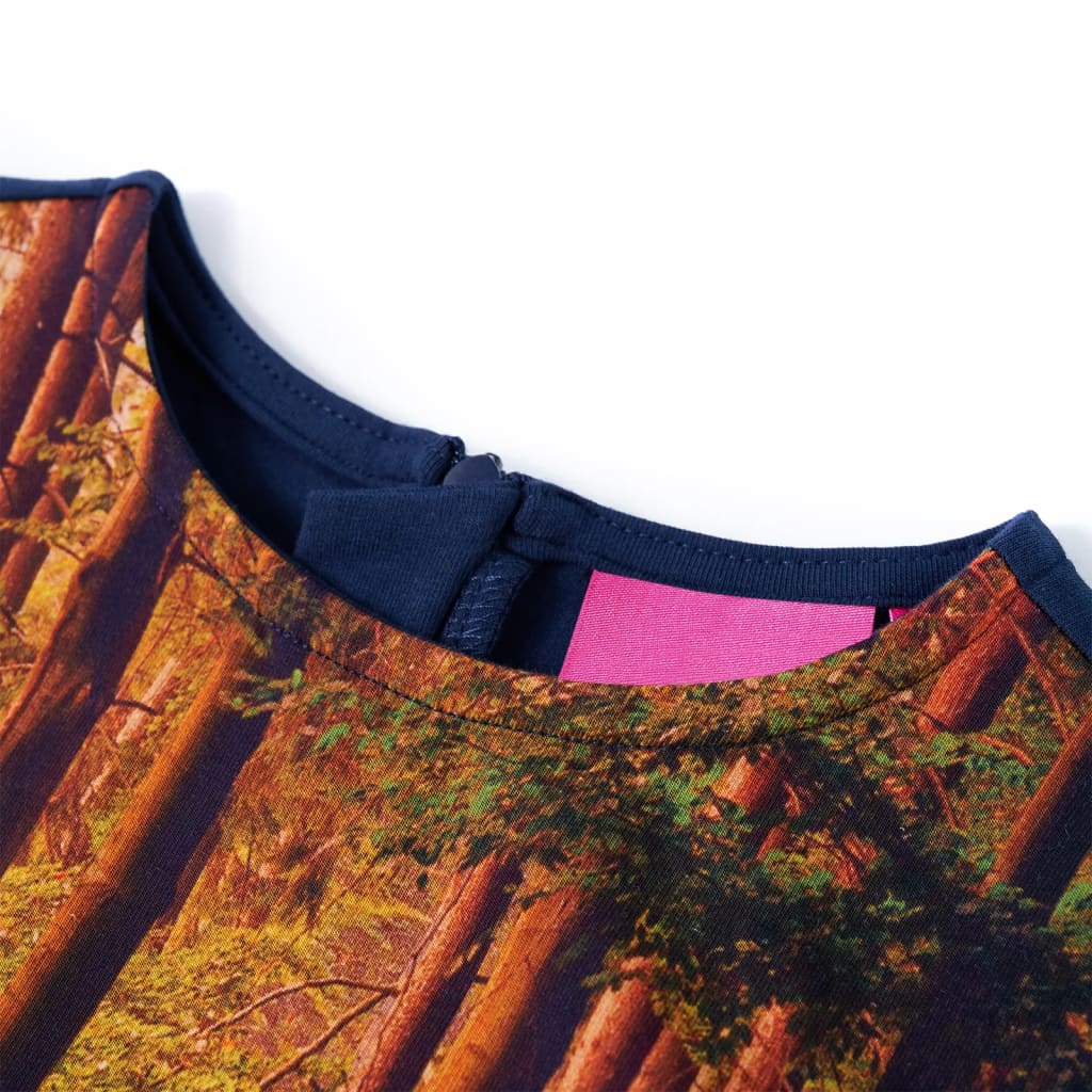 Thumbnail - vidaXL Kinderkleid mit Langen Ärmeln Marineblau 104