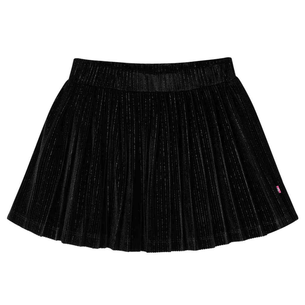 Fusta plisată pentru copii cu lurex, negru, 92