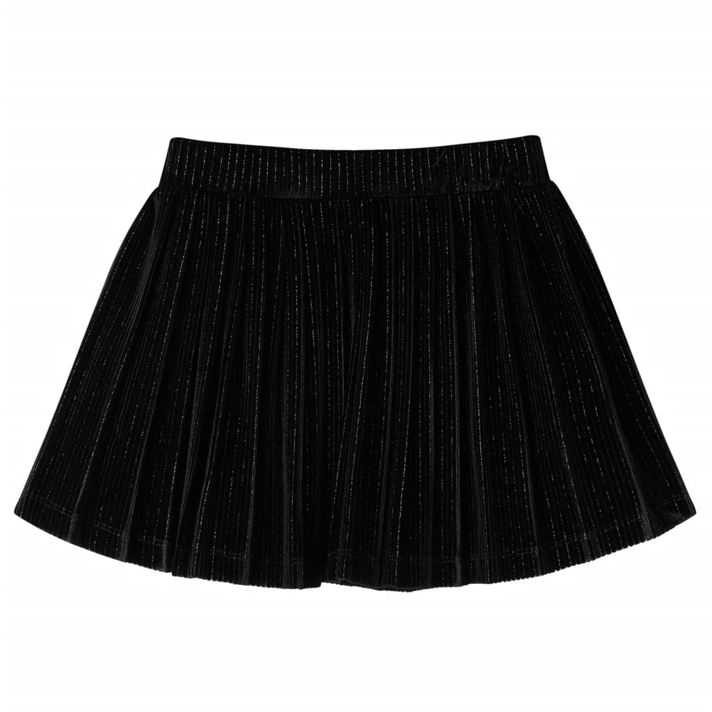 Fusta plisată pentru copii cu lurex, negru, 128