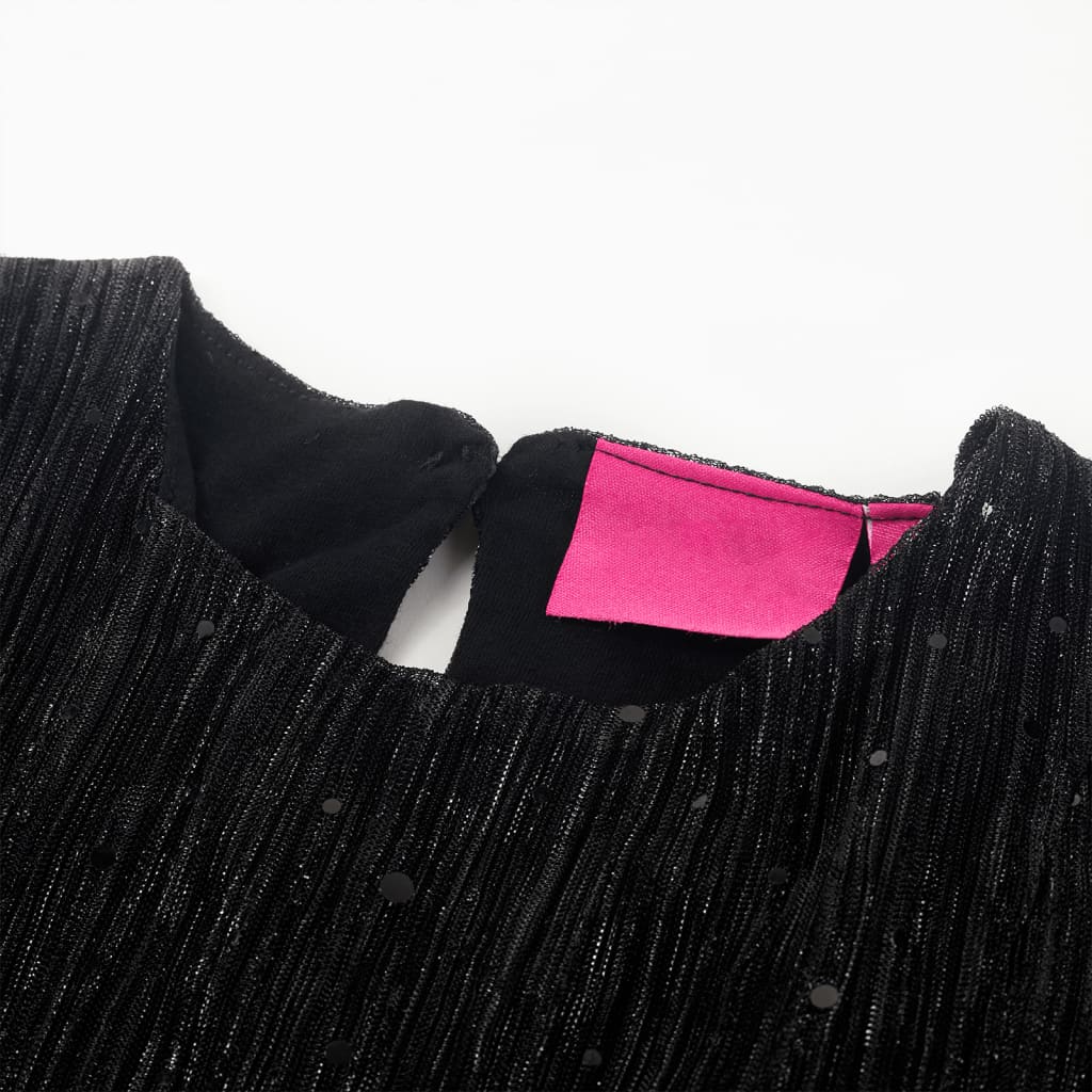 Thumbnail - vidaXL Kinderkleid mit Langen Ärmeln Schwarz 140