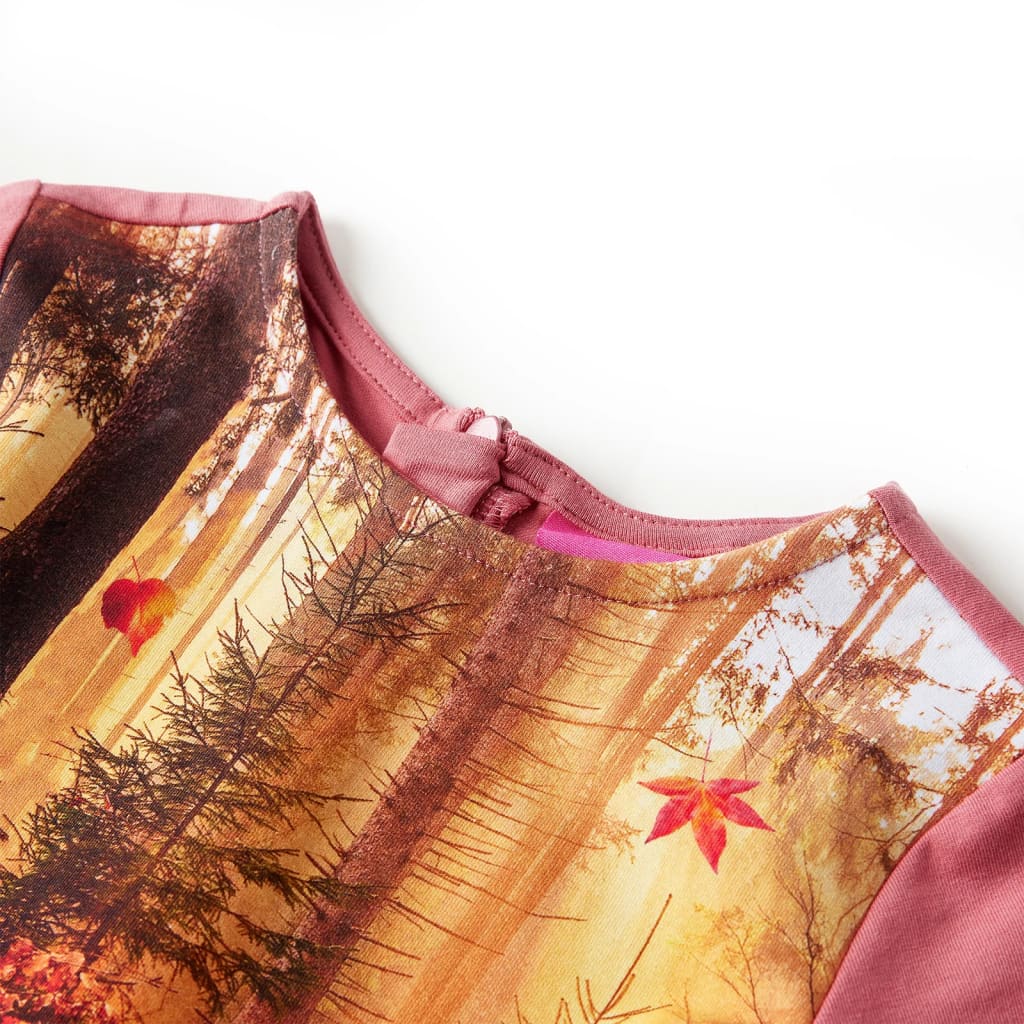 Thumbnail - vidaXL Kinderkleid mit Langen Ärmeln Altrosa 128