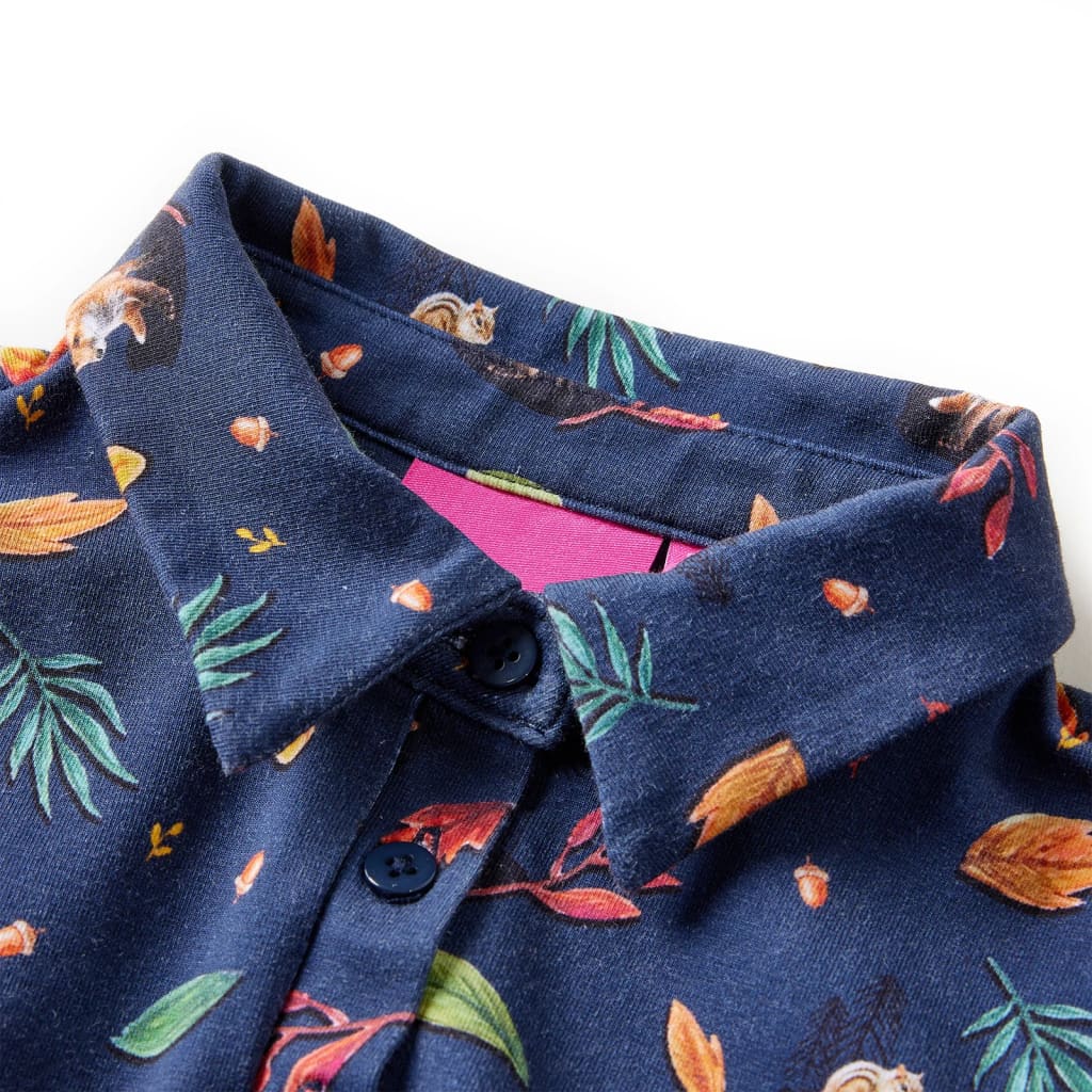 Thumbnail - vidaXL Kinderkleid mit Langen Ärmeln Marineblau 104