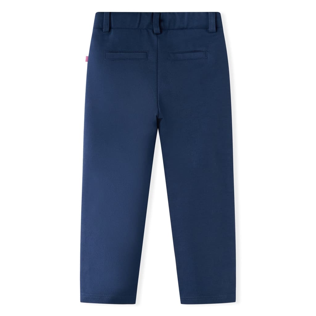 vidaXL Pantaloni pentru copii cu ornamente negre, bleumarin, 116
