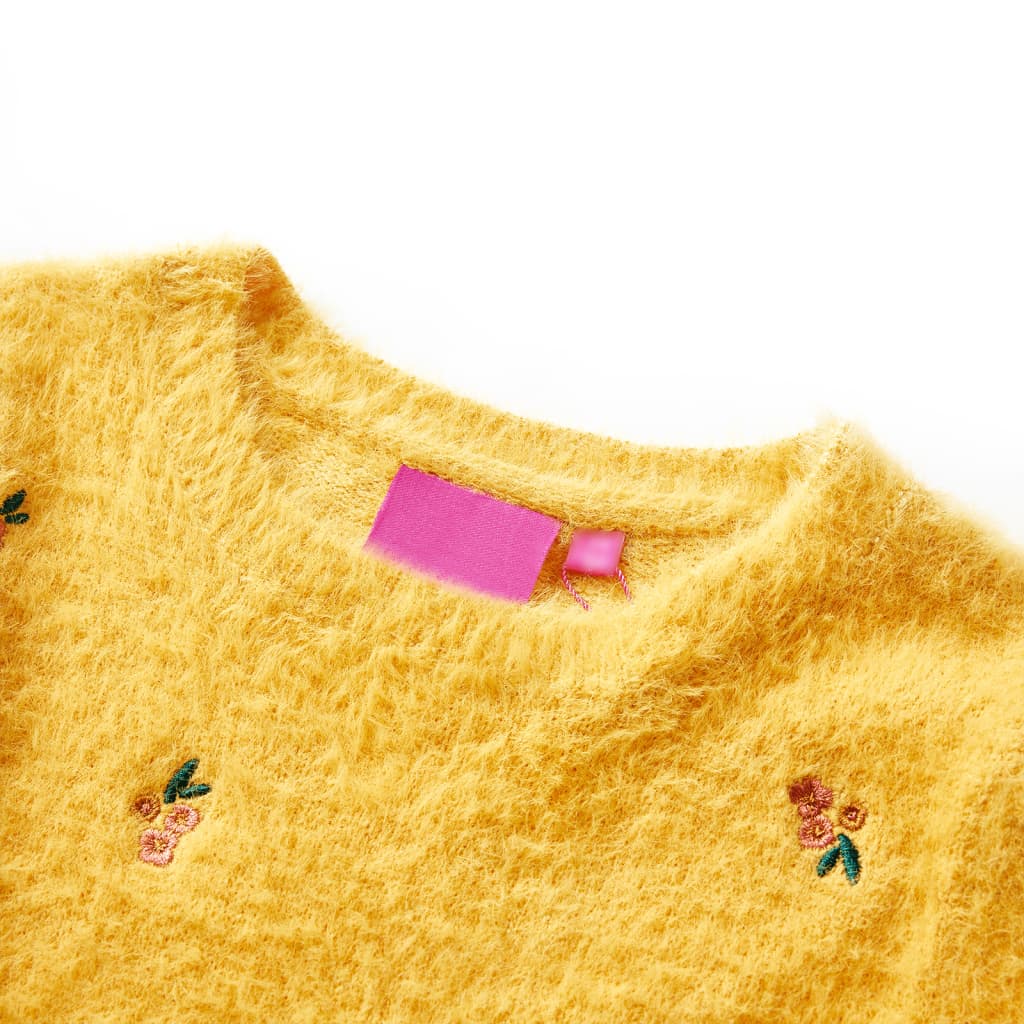 Thumbnail - vidaXL Kinderpullover Gestrickt Ocker 140