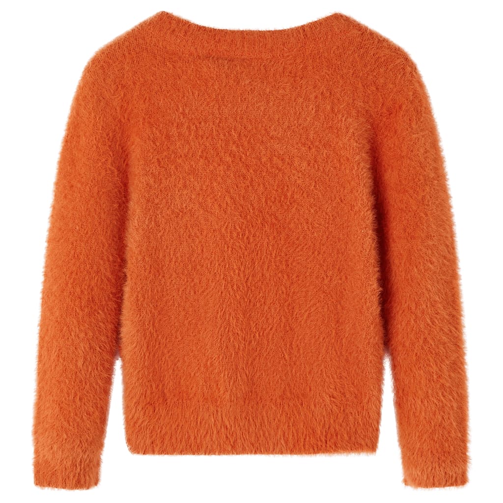 Pulover pentru copii tricotat, portocaliu ars, 116
