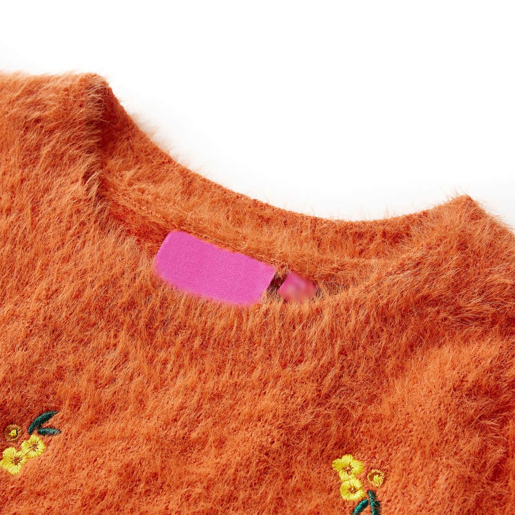 Thumbnail - vidaXL Kinderpullover Gestrickt Dunkelorange 128