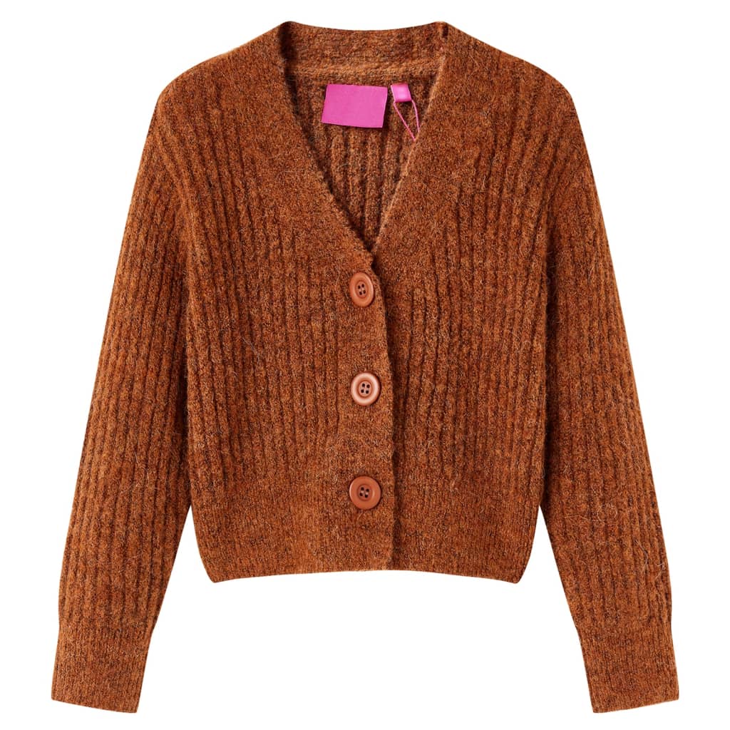 vidaXL Kinder-Strickjacke Cognac 92