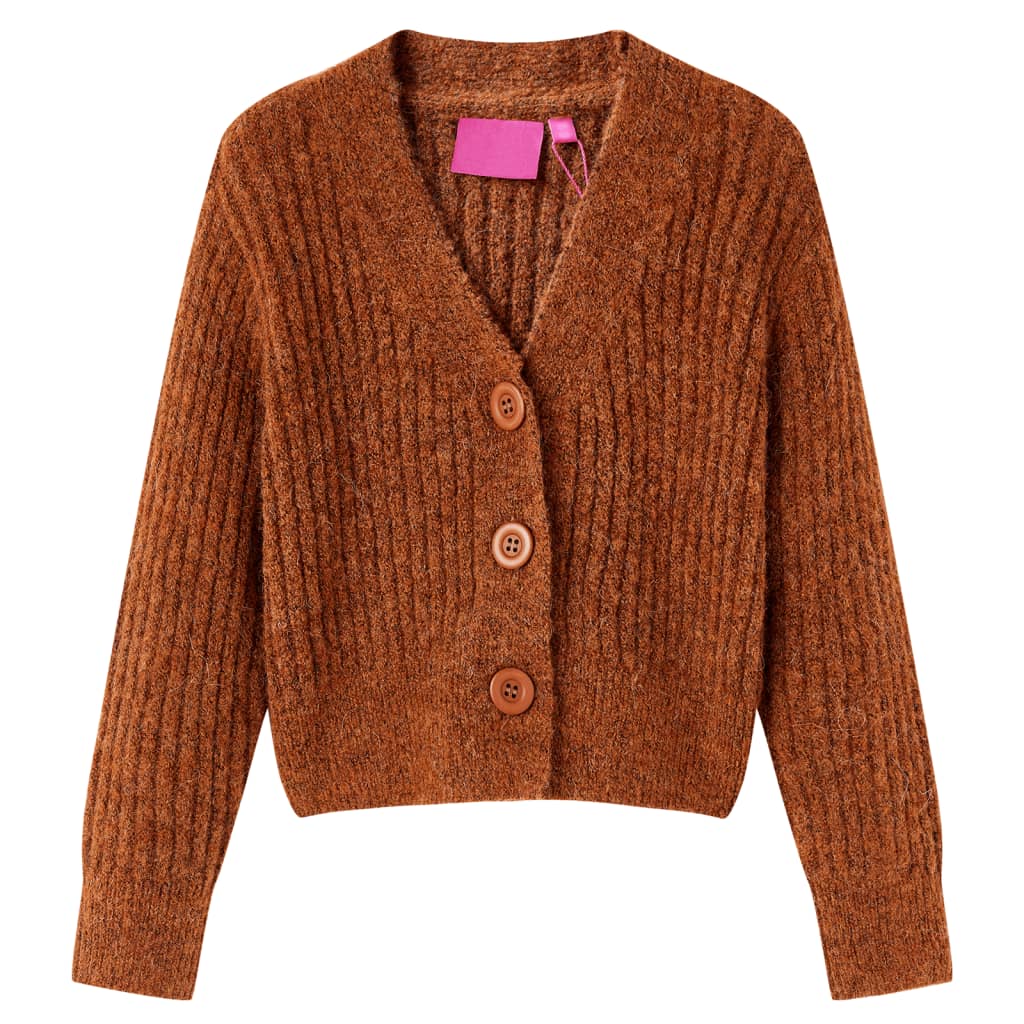 vidaXL Kinder-Strickjacke Cognac 104