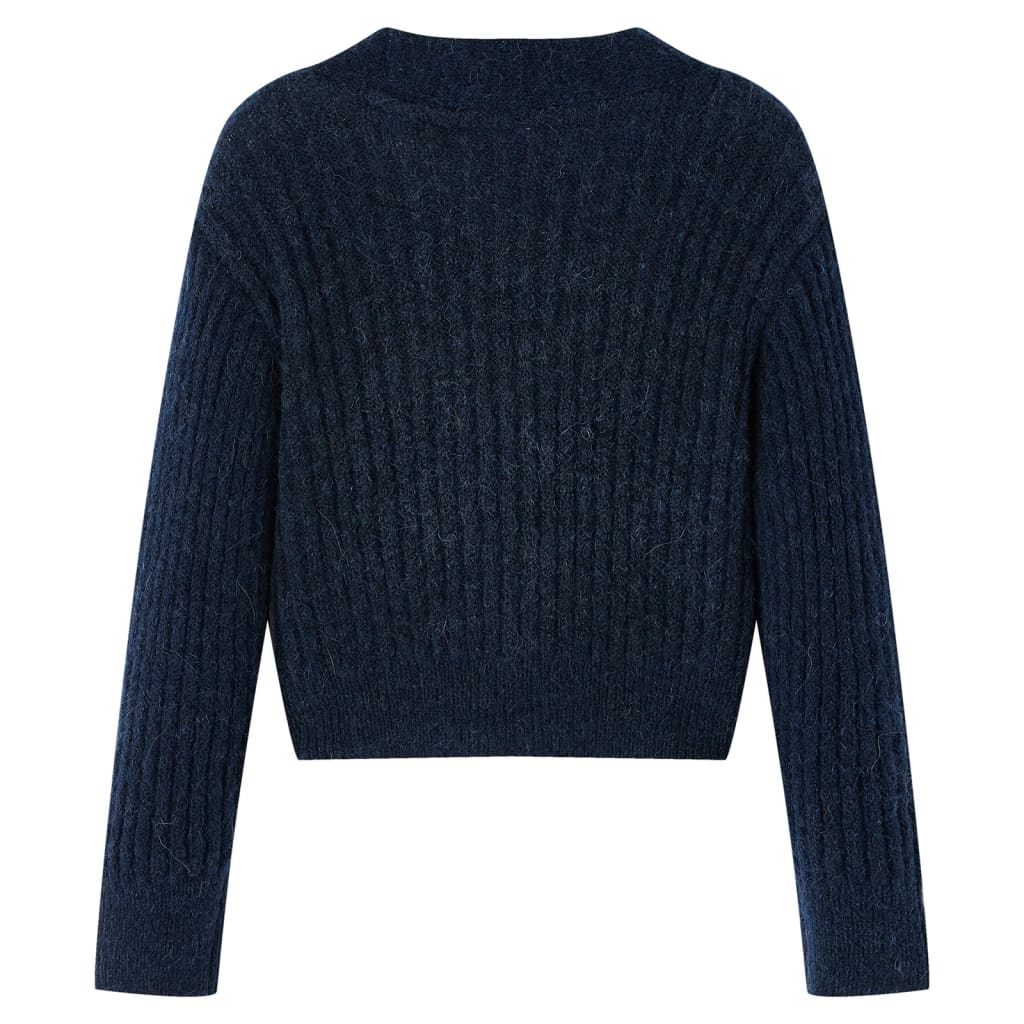 vidaXL Kindervest gebreid 128 marineblauw afbeelding