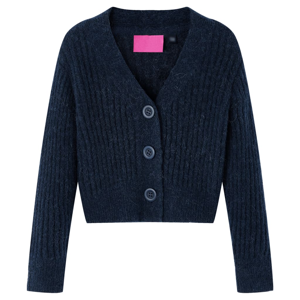 Cardigan tricotat pentru copii, bleumarin, 140