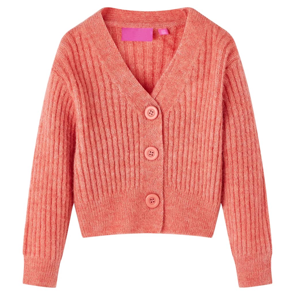 Cardigan tricotat pentru copii, roz mediu, 128
