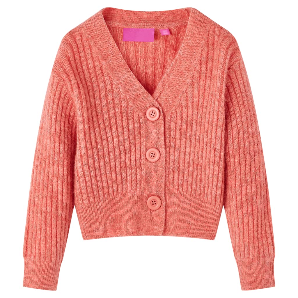 Cardigan tricotat pentru copii, roz mediu, 140