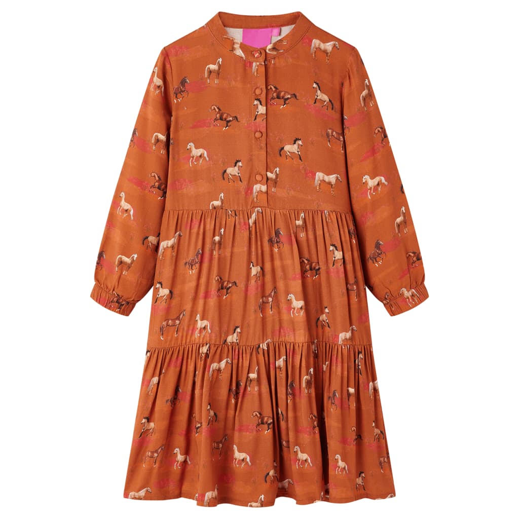 vidaXL Kinderkleid Cognac 128