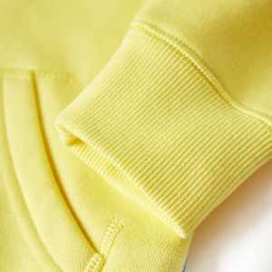 Dětská mikina s kapucí na zip světle žlutá 140 - obrázek 6