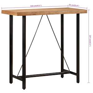 Barový stůl 110 x 55 x 107 cm masivní akáciové dřevo a železo - obrázek 8