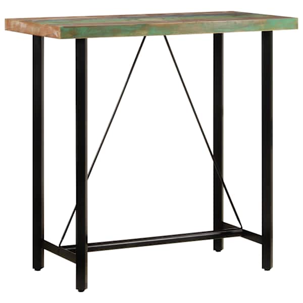 vidaXL baarilaud, 110 x 55 x 107 cm, taastatud puit ja raud