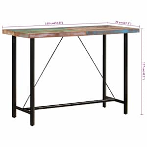 Barový stůl 150 x 70 x 107 cm masivní recyklované dřevo - obrázek 8
