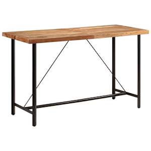 Barový stůl 180 x 70 x 107 cm masivní akáciové dřevo a železo - obrázek 1