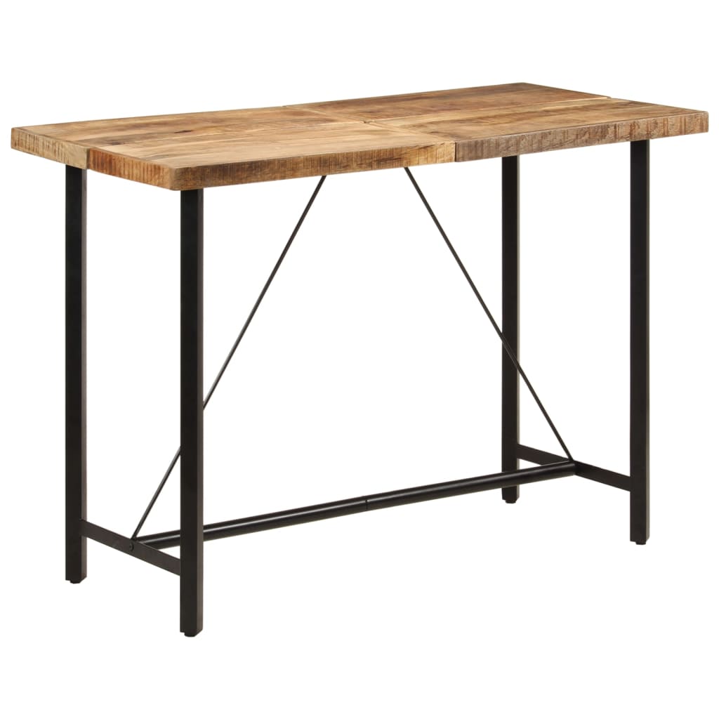 Barový stůl 150 x 70 x 107 cm masivní mangovník a železo