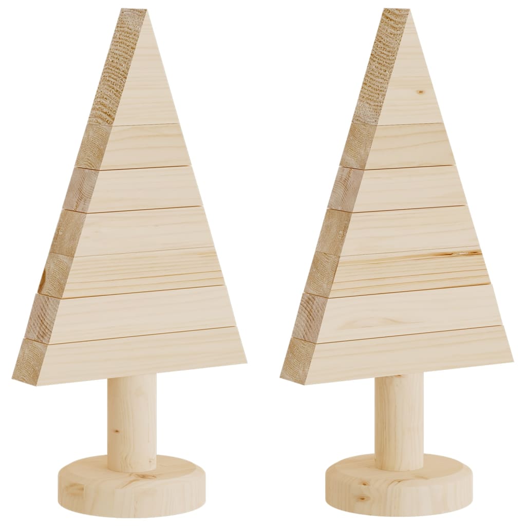 Thumbnail - vidaXL Deko-Weihnachtsbäume 2 Stk. Holz 30 cm Massivholz Kiefer