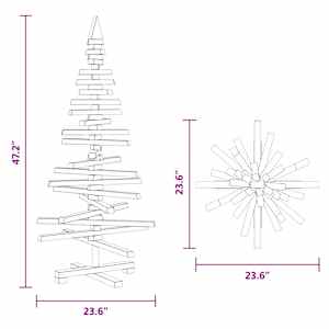 Dřevěný vánoční stromeček na ozdoby 120 cm masivní borové dřevo - obrázek 14