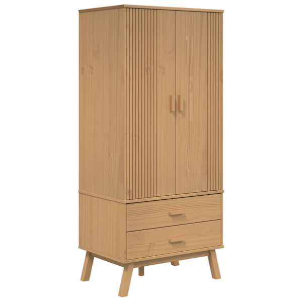 vidaXL riidekapp "OLDEN", pruun, 76,5 x 53 x 172 cm, m&auml;nnipuit