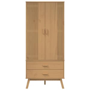 Šatní skříň OLDEN hnědá 76,5 x 53 x 172 cm masivní borové dřevo - obrázek 7