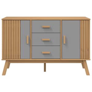 Příborník OLDEN šedý a hnědý 114x43x73,5 cm masivní borovice - obrázek 8