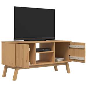 TV skříňka OLDEN hnědá 114 x 43 x 57 cm masivní borové dřevo - obrázek 4