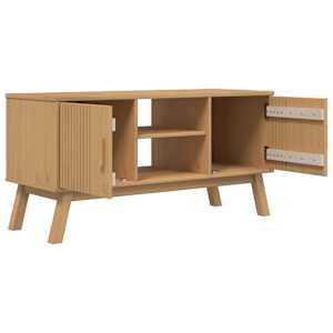 TV skříňka OLDEN hnědá 114 x 43 x 57 cm masivní borové dřevo - obrázek 5